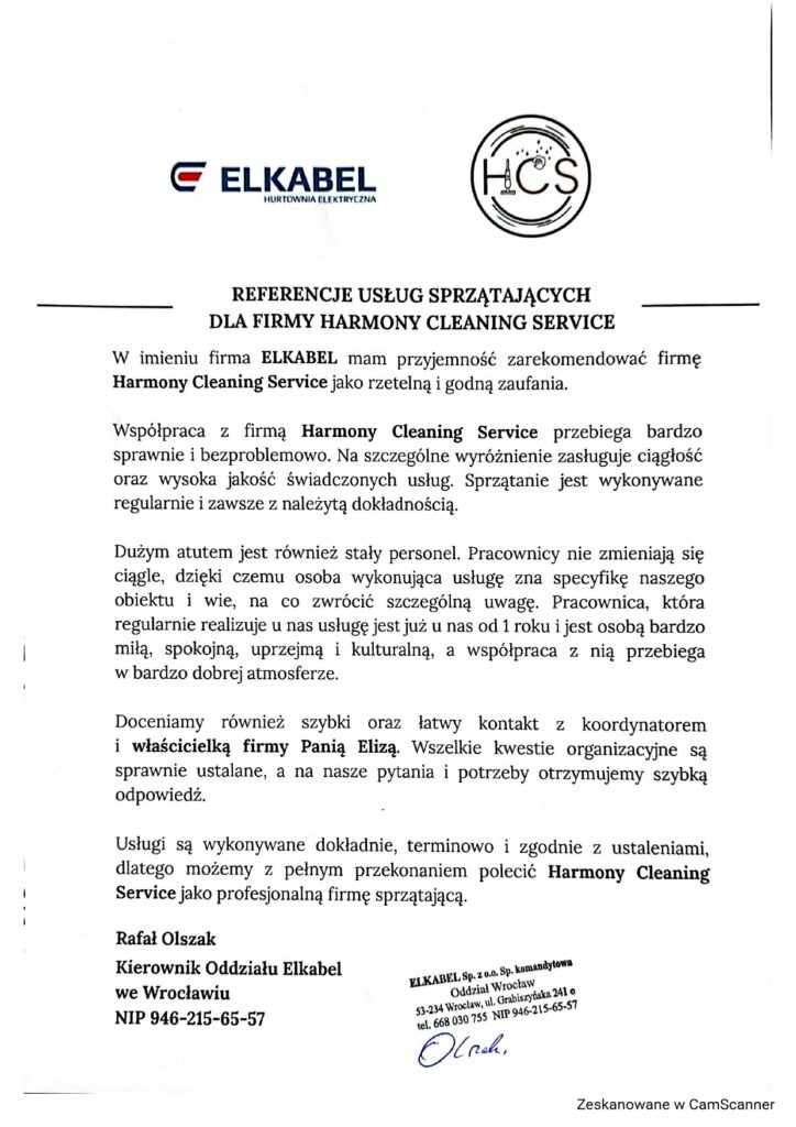 Referencja - od firmy ELKABEL
